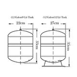 Su Arıtma Cihazı Paslanmaz Çelik Basınç Denge Su Tankı 12 Litre 3.2 Galon - Nsf Onaylı