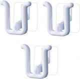 Microcase Güçlü Plastik Yapışkanlı Banyo Hol vb. Alan için Terlik Askılığı AL4469 - 3 Adet Beyaz