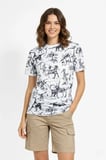 Aesco Beyaz Dinozor Desenli Tişört – Regular Kalıp, Bisiklet Yaka, Dijital Baskılı Pamuklu T-Shirt - Beyaz