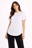 Aesco Basic T-Shirt Kısa Kol Bisiklet Yaka Oval Kesim Tişört - Beyaz