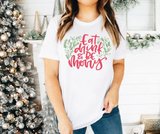 Aesco Yılbaşı Noel Baskılı Kısa Kollu Oversize Bisiklet Yaka T-shirt - Beyaz