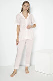 Aesco Alın A301 kadin Kısa kol Viscon Pijama Takımı