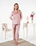 Aesco Estiva 25361 Gömlek Yaka Kadife Pijama Takımı