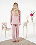 Aesco Estiva 25361 Gömlek Yaka Kadife Pijama Takımı