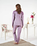 Aesco Estiva 25381 Uzun Kol Kadife Pijama Takımı