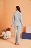 Aesco Pjs 28064 Kadın Düğmeli Pijama Takım