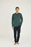 Aesco Kocabey 9245 Erkek Midi Yaka Pijama Takım