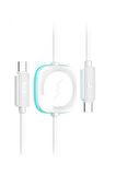 60W Type-C to Type-C ve 2.5W Kablosuz Saat Şarj Çıkışlı 2in1 PD Hızlı Şarj Kablosu Apple Watch Şarj Aleti