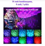 Dinozor Yumurtası Yıldızlı Gökyüzü Galaxy Projektör Lambası USB Girişli Kumandalı Bluetooth Hoparlör