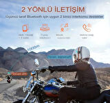 Q08-2X RGB Işıklı Intercom 2 Kişi Bağlantılı Motosiklet Kask Bluetooth Kulaklık Seti 1000mAh
