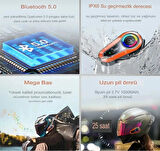 Q08-2X RGB Işıklı Intercom 2 Kişi Bağlantılı Motosiklet Kask Bluetooth Kulaklık Seti 1000mAh