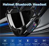 Y10 Motosiklet Kask Kulaklıkğı Rgb Led Işıklı Intercom 5.3 Bluetooth Kulaklık