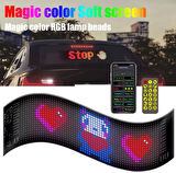Araç LED Kayan Yazı Emoji Matrix Panel Kişiselleştirilebilir Telefon App Kontrollü Uzaktan Kumandalı
