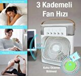 600 Ml Ultrasonik Hava Nemlendirici Buhar Makinesi Ve Aroma Difüzörü ve Buzlu Klima Rgb Işıklı