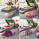 Gıda Kıyıcı Sebze Meyve Peyniri Soğan Kıyıcı Dilimleyici Dicer Domates Kesici Taze 12 In 1 Vegggıe Kıyıcı Mutfak Gadget Set