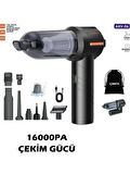 Auhma Ahv-06 16.000PA Katlanabilir 3 Kademeli Kablosuz Araç İçi Süpürge Profesyonel Ultra Çekim Güçlü Mini Araç Süpürgesi
