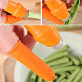 5 Parça Pratik Parmak Koruyucu 1 Parça Baş Parmak Bıçaklı Eldiven Sebze Meyve Soyucu Kesme Ayıkyıcı Silikon Set