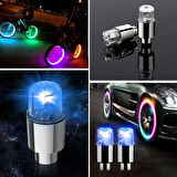 ve Bisiklet İçin 2li Mavi LED Hava Valfi Işık KapakrıGece Paryan stik mbası Sibop Kapağı