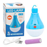 Ly-v09 Micro Usb Girişli Askılı Şarjlı Ampul