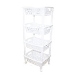 4 Katlı Sepet Düzenleyici - Raf Ünitesi Tekerlekli 400x295x960mm