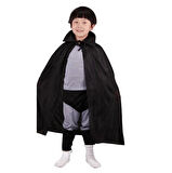 Siyah Renk Yakalı Çocuk Pelerin 90 Cm