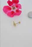 Zirkon Gold Kelebek Helix Piercing Kıkırdak Lob