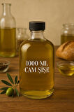 1 Adet 1000 ml Şeffaf Tombul Yağ Şişesi Sızdırmaz Kilitli Kapaklı 1000 cc Yağdanlık Cam Şişe