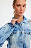 ÖZEL KOLEKSİYON DÜĞMELİ DENİM GÖMLEK ELBİSE (3025)