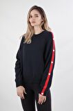 ALEXANDERGARDI ÇITÇITLI ŞERİT DETAYLI KAZAK, LACİVERT (AGCITCITLIKZK)
