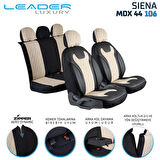Toyota Yaris 2008-2011 Uyumlu Lüx Yarı Deri Oto Koltuk Kılıfı Ön Arka Takım Yeni Siena BEJ SİYAH