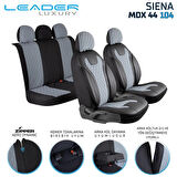Fiat Egea Lounge Plus Uyumlu Lüx Yarı Deri Oto Koltuk Kılıfı Ön Arka Takım Yeni Siena FÜME
