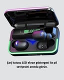 Bluetooth 5.1 Oyuncu Kulaklığı LED Ekranlı Powerbank Kulaklık