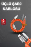 120W Hızlı Şarj Kablosu Turuncu Yüksek Güç Kapasitesi Çoklu Şarj Girişi