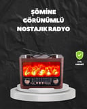 Solar Şarjlı Şömine Işıklı Bluetooth Hoparlör – Radyo USB TF Kart Destekli
