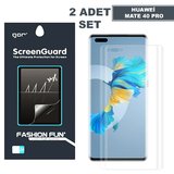 Northcity Huawei Mate 40 Pro 3D Kavisli Full Kaplama Darbe Emici Ekran Koruyucu 2'li Set - Kabarcıksız, Çizilmeye Dayanıklı, Bf+ Materyal