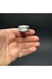 10 ADET 30 CC METAL KAPAKLI CAM KAVANOZ - 30 ML METAL KAPAKLI CAM KAVANOZ - MİNİK KAVANOZ 30x60 MM