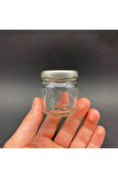 10 ADET 40 CC CAM KAVANOZ - METAL KAPAKLI - 40 ML CAM KAVANOZ