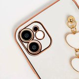 Northcity iPhone 12 Kılıf Kalp Bileklikli Askılı Silikon Kamera Koruyucu