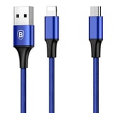 Northcity Rapid 2in1 iPhone+ Micro USB 3.0A Şarj Kablo 120cm - Hızlı ve Çoklu Cihaz Şarjı