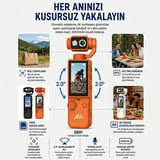 Northcity Ally Q8 PocketPro 4K Dijital Vlog ve Aksiyon Kamerası - 3 Eksenli Stabilizasyonlu