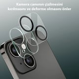 Northcity iPhone 13 & 13 Mini 3D Kamera Lens Tampon Camı – Çizilmeye Karşı Ultra İnce 0.15 mm Temper Full Cam Koruyucu