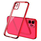 Northcity iPhone 12 6.1" Renkli Çerçeve Şeffaf Kılıf – Sararmaz Kamera Korumalı Silikon Case