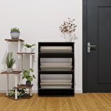 Düşer Kapak Ayakkabılık Kayar Raflı Ayakkabılık 3 Bölmeli