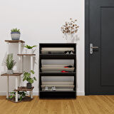 Düşer Kapak Ayakkabılık Kayar Raflı Ayakkabılık 3 Bölmeli