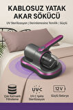 Kablosuz Yatak Akar Sökücü | UV-C Işık, HEPA Filtre, Güçlü Emiş, 4500mAh Batarya