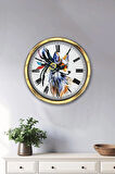 40 Cm Gold Metal Modern Sanat Duvar Saati