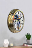 40 Cm Gold Metal Modern Sanat Duvar Saati