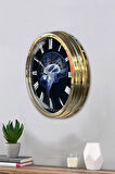 Hediyelik 40 Cm Gold Metal Beyin Duvar Saati