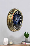 Hediyelik 40 Cm Gold Metal Beyin Duvar Saati