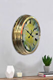 Hediyelik 40 Cm Gold Metal Modern Duvar Saati